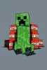 A Minecraft Creeper character sitting in front of a stack of TNT blocks. Podgląd zdjęcia produktu