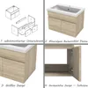 Waschtisch mit Unterschrank 60cm BERGEN Badmöbel Set Eiche Produktbild-Vorschau 5