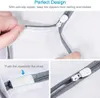 Close-up shots of a white mesh laundry bag, highlighting its zipper and a strap feature. Produktbild-Vorschau