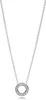 A silver necklace with a circular pendant adorned with small stones, displayed against a white background. Anteprima dell’immagine prodotto