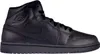 A black Nike Air Jordan 1 Mid sneaker is shown from the side against a white background. Produktbild-Vorschau