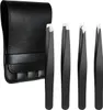 Set di 4 pinzette professionali in acciaio inox + custodia Anteprima dell’immagine prodotto 6