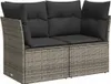 7-tlg. Garten-Sofagarnitur mit Kissen Grau Poly Rattan Produktbild-Vorschau 5