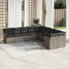 vidaXL 10-tlg. Garten-Sofagarnitur mit Kissen Grau Poly Produktbild-Vorschau 2