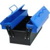 An open blue and black metal toolbox against a white background. Produktbild-Vorschau