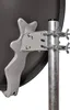 A close-up view of a satellite dish mount attached to a pole. Produktbild-Vorschau
