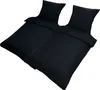 4 teilige Uni Bettwäsche 135 x 200 cm schwarz Einfarbig Produktbild-Vorschau 2