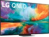 A television screen displaying a colorful abstract image, with the brand logo and product name visible. Produktbild-Vorschau