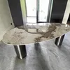 ovaler Tisch Esstisch Platte aus Keramik Edelstahl Produktbild-Vorschau 9