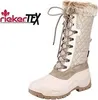 A single winter boot is shown against a white background, with the brand logo and text to the left. Produktbild-Vorschau