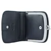 An open black leather wallet with a clasp closure. Anteprima dell’immagine prodotto