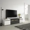 A modern living room with a TV stand featuring an electric fireplace. Anteprima dell’immagine prodotto