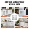 Collage of outdoor and indoor kitchen scenes featuring stainless steel doors and cabinets. Náhľad obrázku produktu