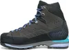 Zodiac Tech GTX Mountain Elite Schuhe für Damen von Scarpa; grau mit blauen Schnürsenkeln und schwarzer Sohle. Produktbild-Vorschau