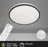 A ceiling light with a remote control and feature callouts. Náhled obrázku produktu
