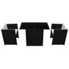 vidaXL 3-tlg. Bistro-Set mit Auflagen Poly Rattan Schwarz Produktbild-Vorschau 4