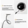 A collage of four images showcasing a desk lamp with a star projection feature and a flexible gooseneck. Produktbild-Vorschau