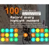 A smartwatch advertisement featuring various sports icons and a cyclist. Podgląd zdjęcia produktu