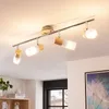 Lindby Deckenstrahler Christoph, 68 cm, 4-flg., Holz, Glas Produktbild-Vorschau 3