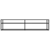 A black metal frame TV stand with two shelves, shown against a white background. Podgląd zdjęcia produktu