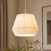 Lindby Hängeleuchte Vitore, Ø 40 cm, Textil, weiß Produktbild-Vorschau 2