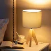 EDISHINE Lampe de chevet en bois, lampe de table E27 avec Voir les images du produit 4