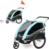 SAMAX 360° otočný príves na bicykel 2v1 jogger - tyrkysová Náhľad obrázku produktu 1