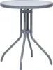 vidaXL Gartentisch Hellgrau 60 cm Stahl und Glas Produktbild-Vorschau 5