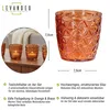8er Set Windlicht 7,5cm Glas Orange Braun Teelichthalter Produktbild-Vorschau 2