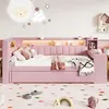 Gepolstertes Funktionsbett 90x200 mit Schreibtisch & LED, Produktbild-Vorschau 2