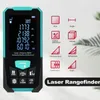 A laser distance meter with various measurement icons and text. Náhled obrázku produktu