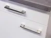 Close-up of two cabinet handles on white drawers. Náhled obrázku produktu
