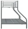 vidaXL Etagenbettgestell Grau Metall 140x200 cm/90x200 cm Produktbild-Vorschau 3