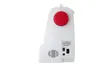 The back side of a white sewing machine with a red dial on top. Produktbild-Vorschau