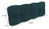 A dark green tufted cushion with dimensions indicated by measurement lines and text. Voir les images du produit
