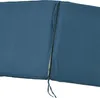 A close-up view of a blue cushion with a zipper. Produktbild-Vorschau
