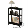 Moderner Nachttisch im Loft-Stil in Schwarz (45 cm) – Produktbild-Vorschau 1