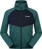 Trawden Hybrid-Jacke für Herren von Berghaus in grün und schwarz; mit Kapuze und Reißverschluss. Produktbild-Vorschau