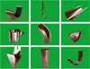 A collage of different gutter and downspout components against a green background. Produktbild-Vorschau