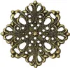 10 Deko-Ornament Blume 44x44mm antikmessing, Metallornament Produktbild-Vorschau 1