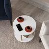 Stolik boczny 'Ves' z dolną półką 49 x Ø42 cm Biały Podgląd zdjęcia produktu 2