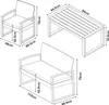 Diagrams of outdoor furniture pieces with dimensions indicated. Produktbild-Vorschau