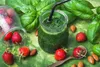 Wallario selbstklebendes Poster - Grüner Smoothie mit Produktbild-Vorschau 1
