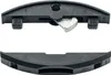 Two views of a black plastic connector piece with a silver metal locking mechanism. Anteprima dell’immagine prodotto