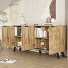 MODFU Buffet en Bois Naturel, 4 Portes, 160,5x35,5x78 cm, Voir les images du produit 5