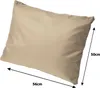 A beige pillow with dimensions indicated by measurement lines and text. Produktbild-Vorschau