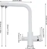A white kitchen faucet with dimensions indicated by measurement lines and text. Anteprima dell’immagine prodotto