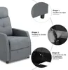 An instructional image showing the assembly steps for a recliner chair. Podgląd zdjęcia produktu