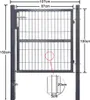 Fiqops Gartentor Gartentore Gartentür 120 x 100 cm Zauntor Produktbild-Vorschau 11
