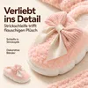 Plüsch Hausschuhe Damen mit Schleife – flauschige Produktbild-Vorschau 3